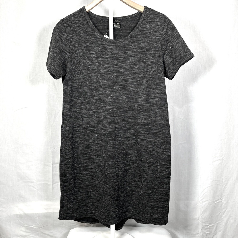 32 Degrees Cool Womens Gray Heathered Short Sleeve Pocket T-Shirt Dress Size M